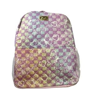Luv Betsey by Betsey Johnson Pastel‎ Plaid Quilted Backpack with Pouch NWT